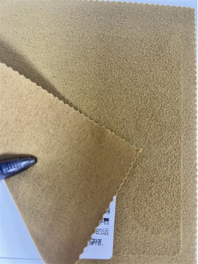 GZ-DZLP F061 High elastic suede Specification: 167cm Weight: 310g/㎡ Ingredients: 78%Polyester 6%Spandex 16%Cotton Wear-resistant Moisture-absorbing and quick-drying Far-infrared heating front view